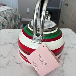 Kate Spade stovetop tea kettle - Red, Green & White